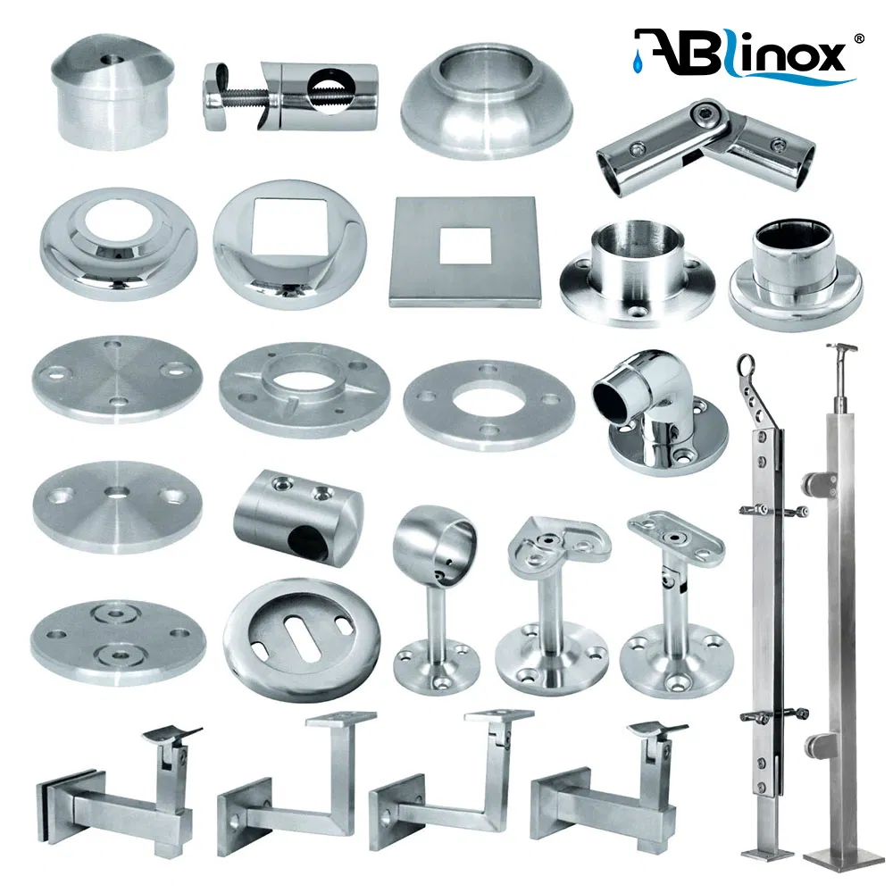 304 316 Stainless Steel PVC Wood Staircase Handrail Balustrade, Stairs Railing Posts