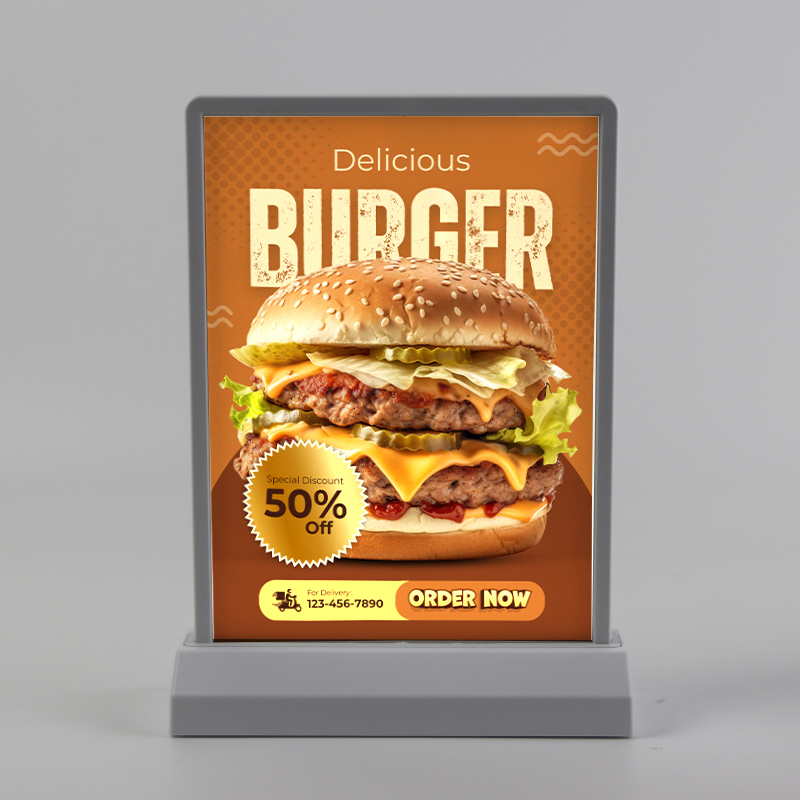 Battery Digital Photo Frame Rechargeable Two Side Display LED Advertising A5 Light Box for Fast Food Shop Menu Board