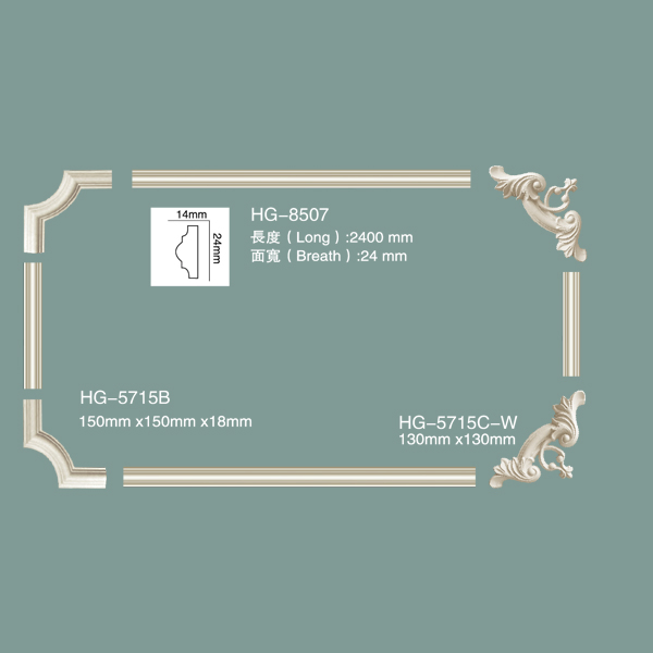 Skirting Polyurethane Ceiling Cornice Mold Decorative PU Crown Moulding