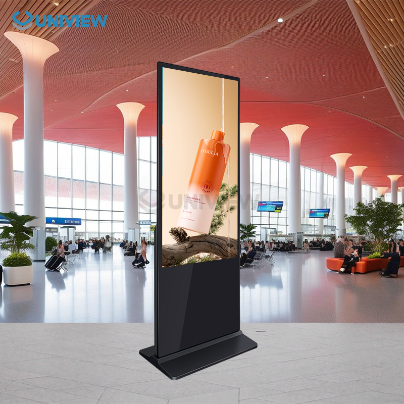 43-Inch Free Standing Indoor Totem Ultra Thin + 2K FHD + Infrared Touch + Driver Board OS
