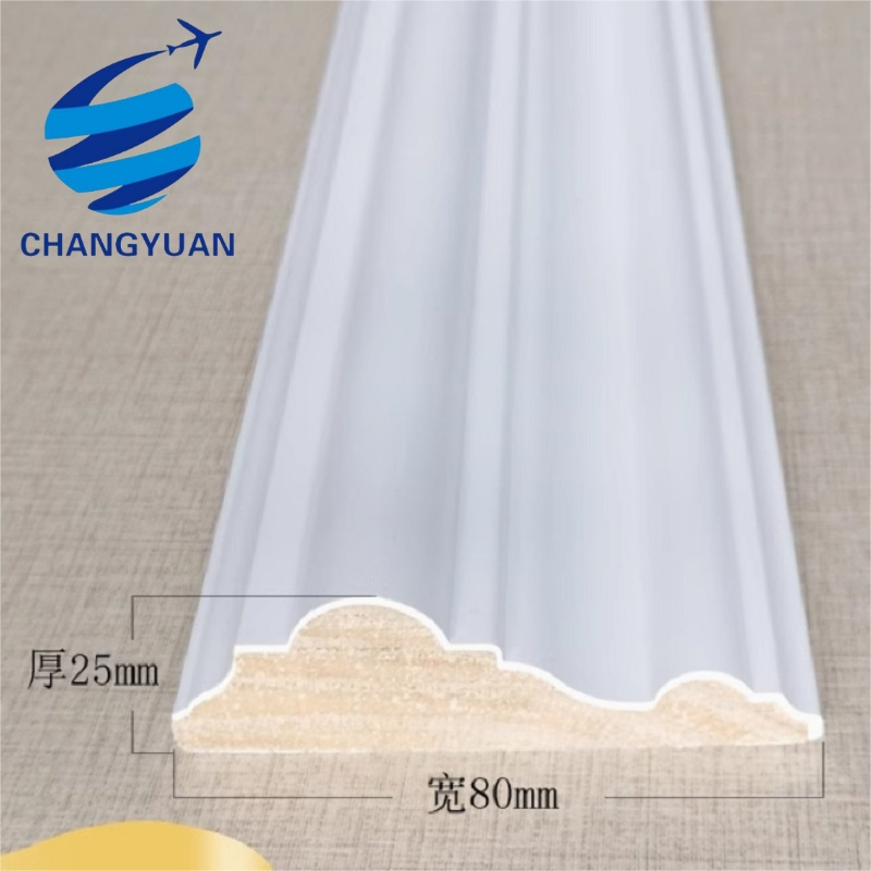 Craftsman Interior MDF Window Door Casing White Primed MDF Wall Trim Flat Window Door Moulding Laminate Baseboard