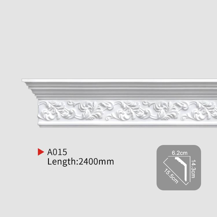 Waterproof Ceiling Cornice PU Moulding for Interior Decoration