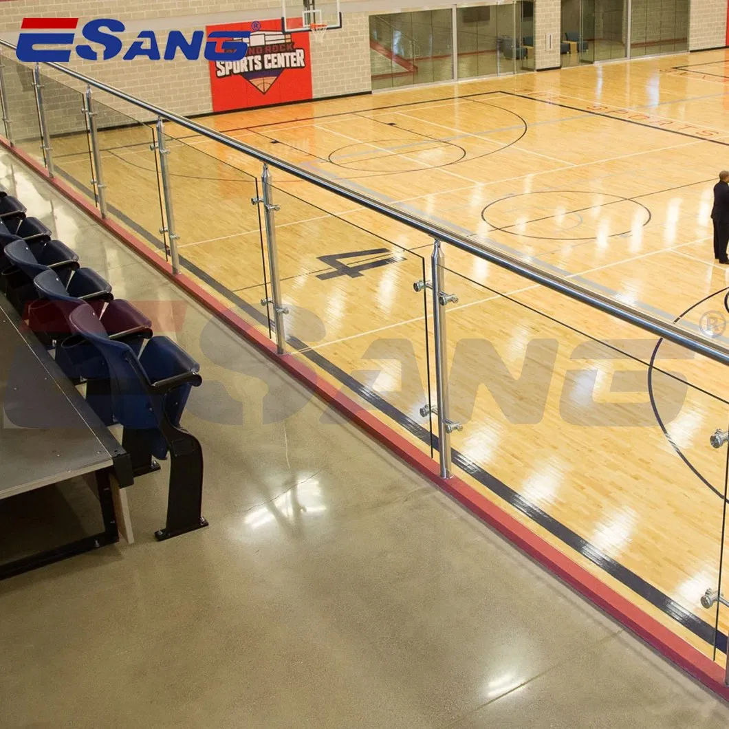 Esang Simple Design Stair Railing Tempered Glass Handrail Stainless Steel Balcony Balustrade