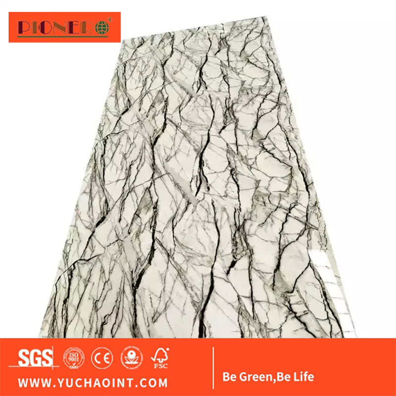 PVC Ceiling Board PVC Skirting Board for Supermarket Waterproof UV Interior Wall Decorative UV Marble Sheet PVC Marble Sheet