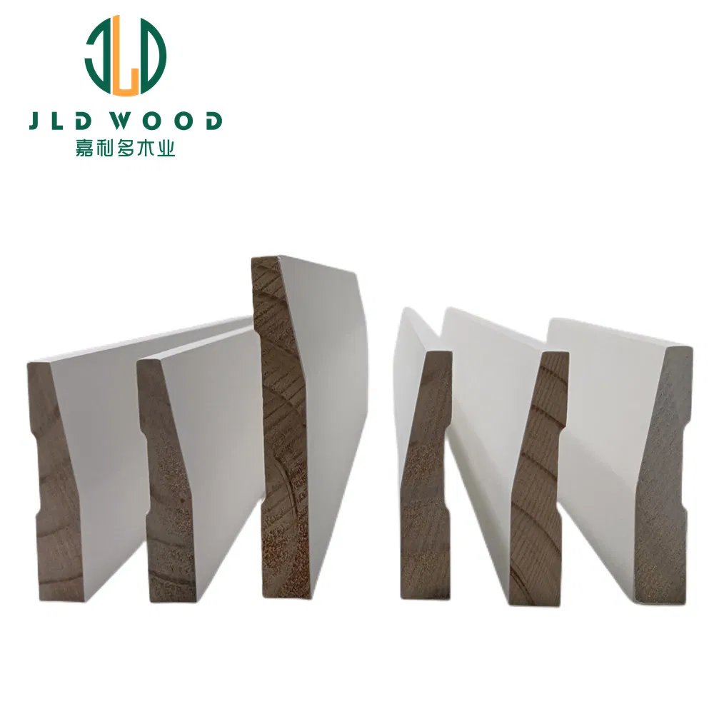 White Primed Pine Wood MDF Mouldings Modern Interior Decoration Moulds Waterproof Skirting Baseboard Moulding Door Casing