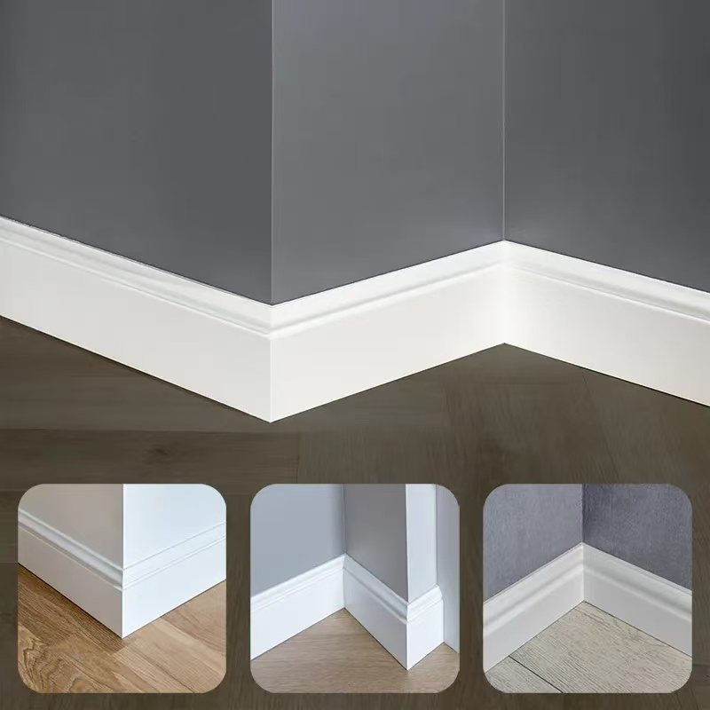 Molduras Pared Wholesale Waterproof White Decorative Primed Wood Moulding Decoration Wall Trim Baseboard Wood Molding Moulding