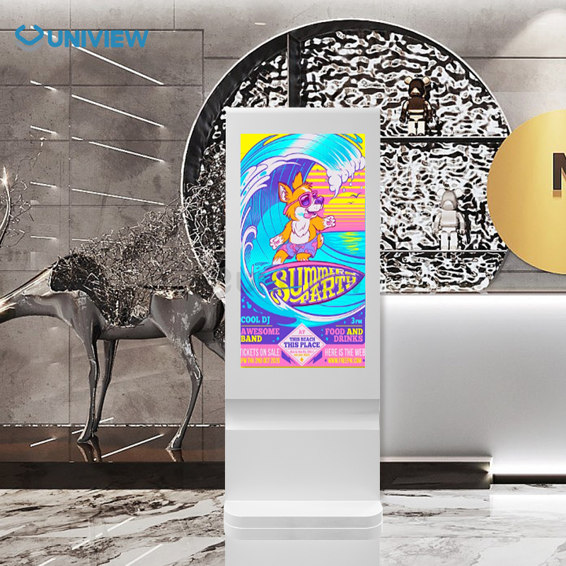 Window System Restaurant Ultra Slim Floor Standing Simple Shape Capacitive Touch Indoor Ad Player