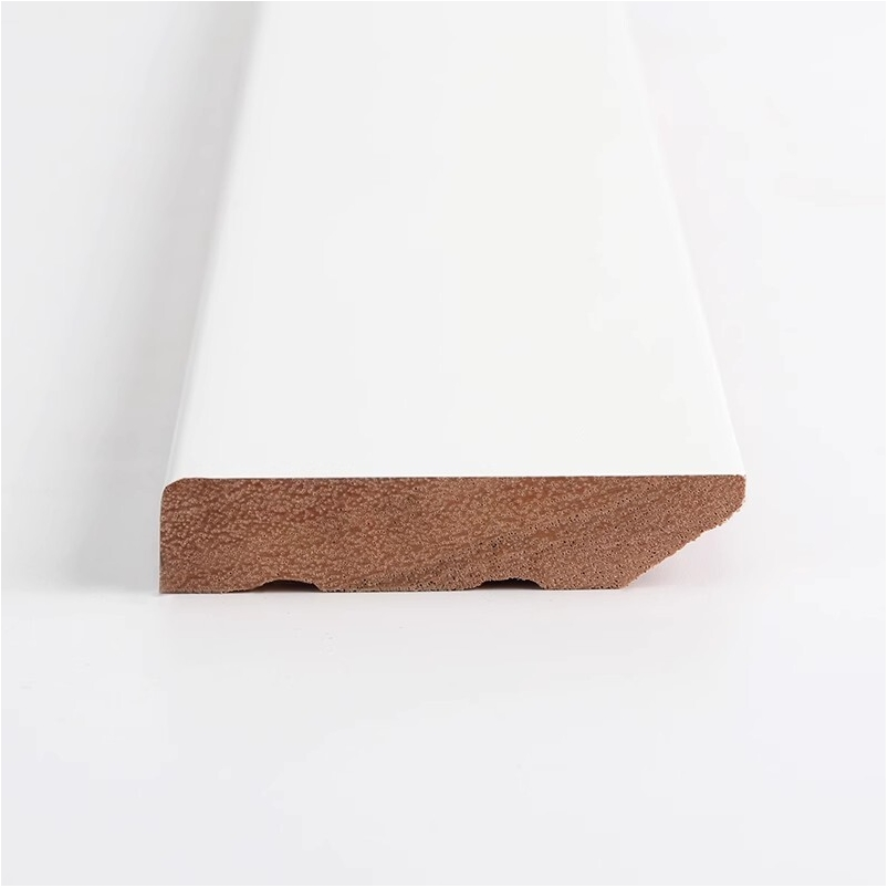 Modern White Primed Waterproof Wooden Baseboard Factory Price
