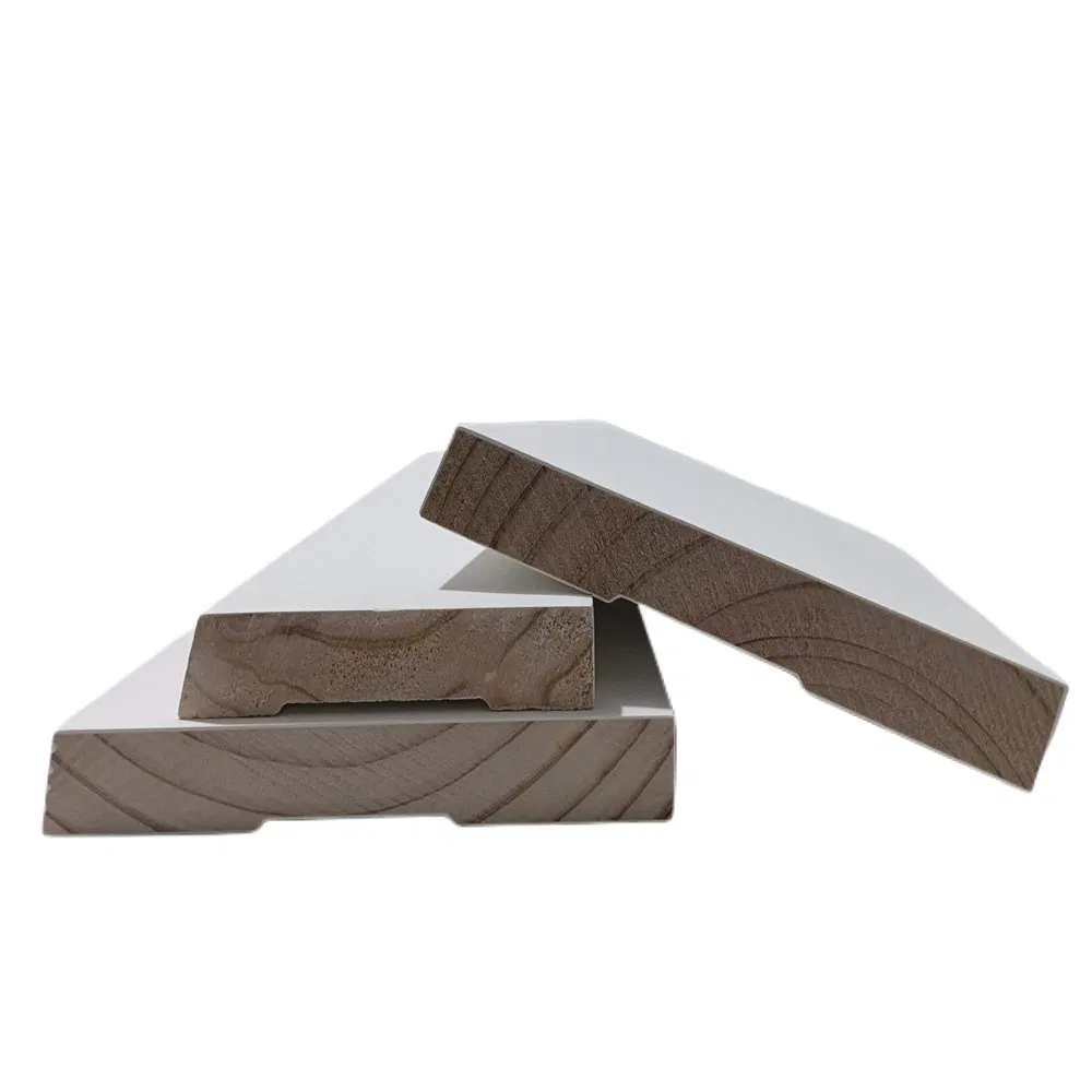 Wholesale Custom Modern White Primed Solid Wood Radiata Pine MDF Skirting and Baseboard Wooden Moulding for Indoor Use