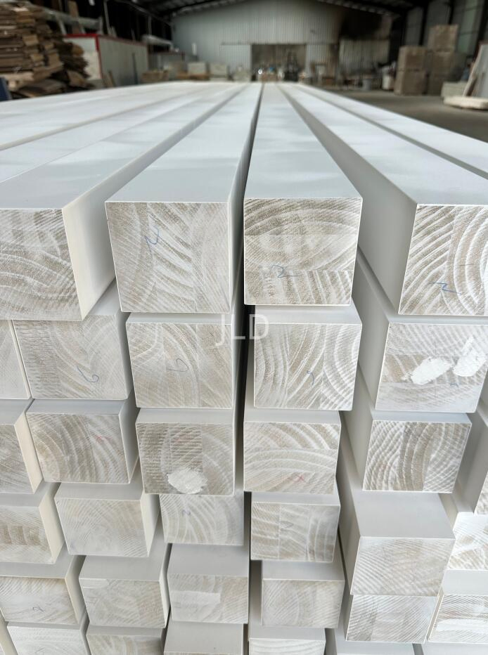 White Primer Square Casing Solid Wood Moulding Pine Fj Window Casing