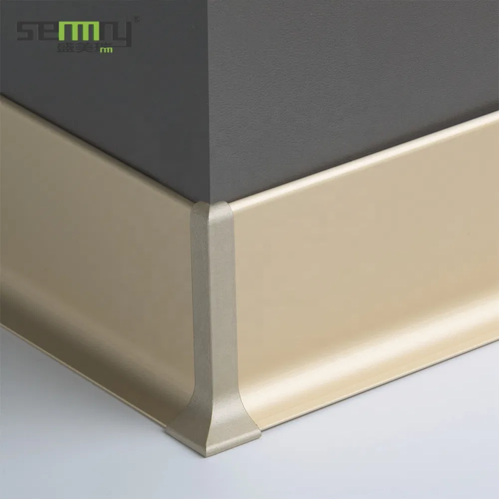 Modern Design Flexible Baseboard Floor Skirting Board Wood Grain Surface Metal Aluminum Alloy