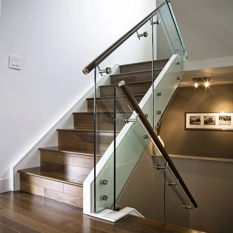 Exterior Stair Glass Railing Standoff Glass Balustrade