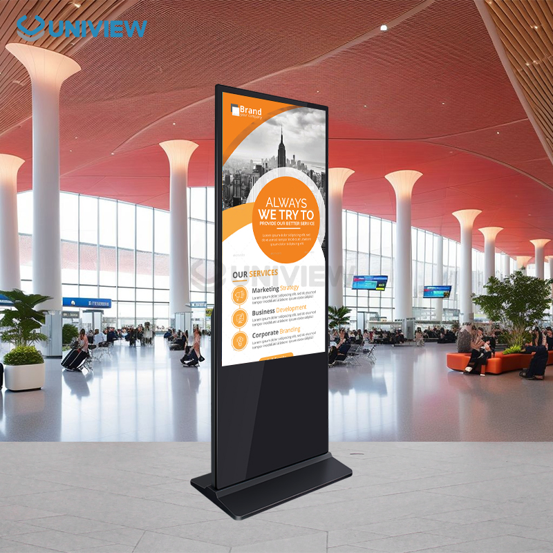 Uniview LCD 55inch Customizable Floor Standing Touch Screen Advertising Software Driver Board Version Advertising Display 2K or 4K Display