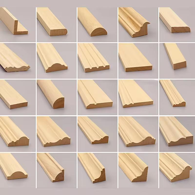 Interior Decorative White Wood Wall Skirting Outside Corner Architrave Wood Moulding for Ceiling