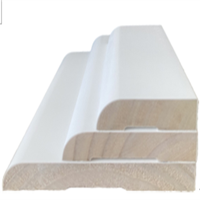 White Primed Modern Solid Pine Wood &amp; MDF Decorative Line Door Casing Mouldings