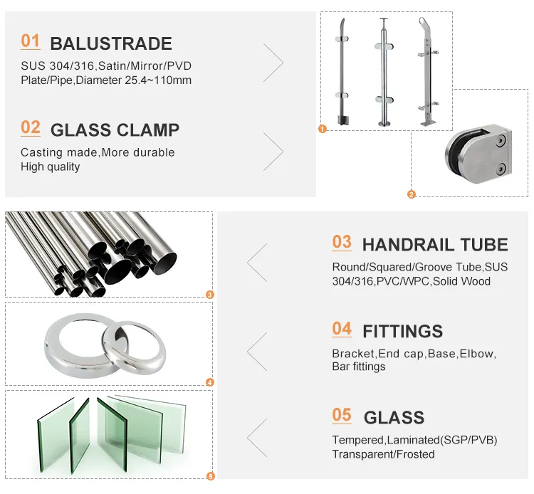 Stair Railing Stainless Steel Balustrade