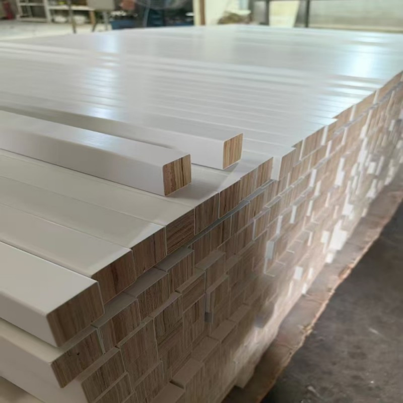 Solid Wood Wall Frame Moulding Design Home Decoration Wood Ceiling Design White Primed Crown Moulding Baseboard Decoration Line