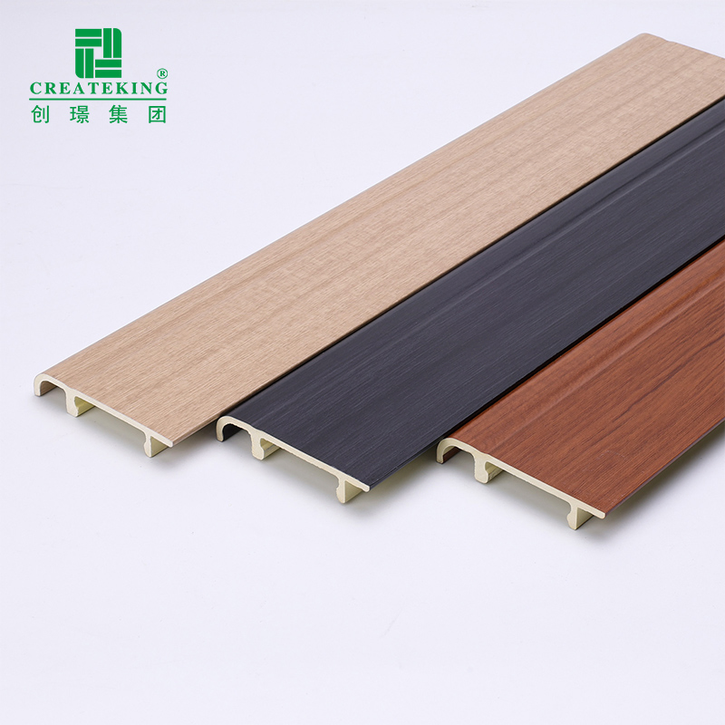 Factory Directly Various Sizes 76*14mm Waterproof Wood-Grain PVC Modern Baseboard