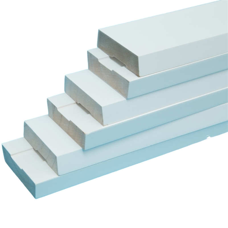 Factory Wholesale Custom Modern White Primed Solid Wood Radiata Pine MDF Skirting and Baseboard Wooden Moulding
