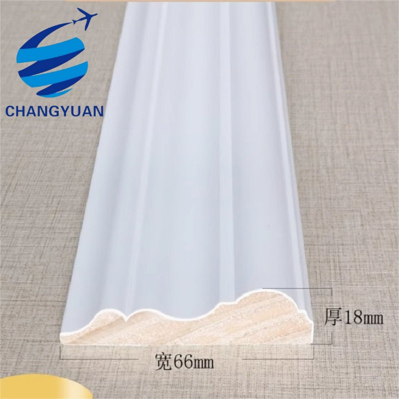 Craftsman Interior MDF Window Door Casing White Primed MDF Wall Trim Flat Window Door Moulding Laminate Baseboard