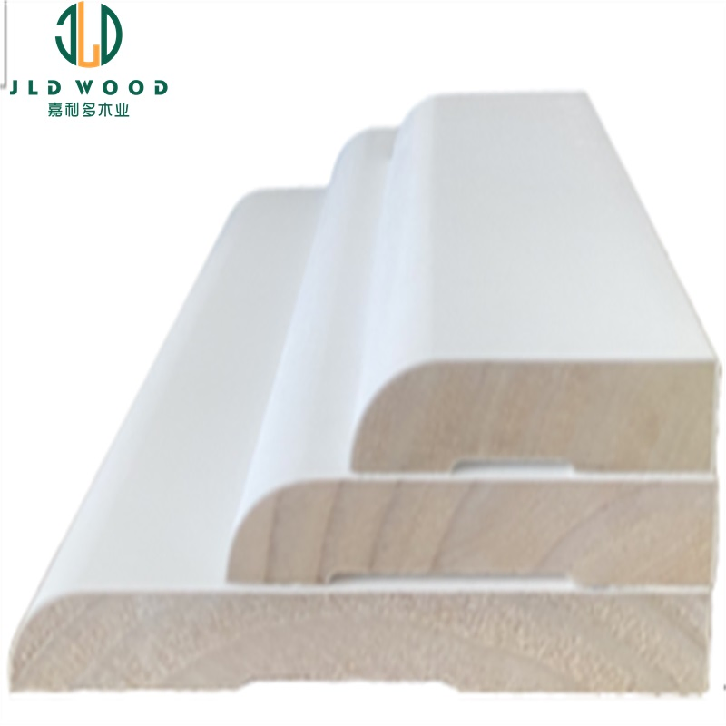 Wholesale White Primed Pine Wood MDF Mouldings Modern Interior Decoration Moulds Waterproof Skirting Baseboard Moulding Door Casing