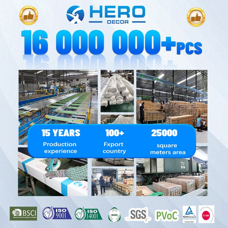 Waterproof Durable PS Moulding Skirting Board Hero Metal Trim Near Me Solid White Coated Kitchen Plastic Baseboard for Bathroom