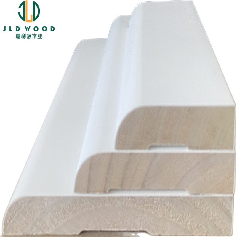 Wholesale White Primed Pine Wood MDF Mouldings Modern Interior Decoration Moulds Waterproof Skirting Baseboard Moulding Door Casing