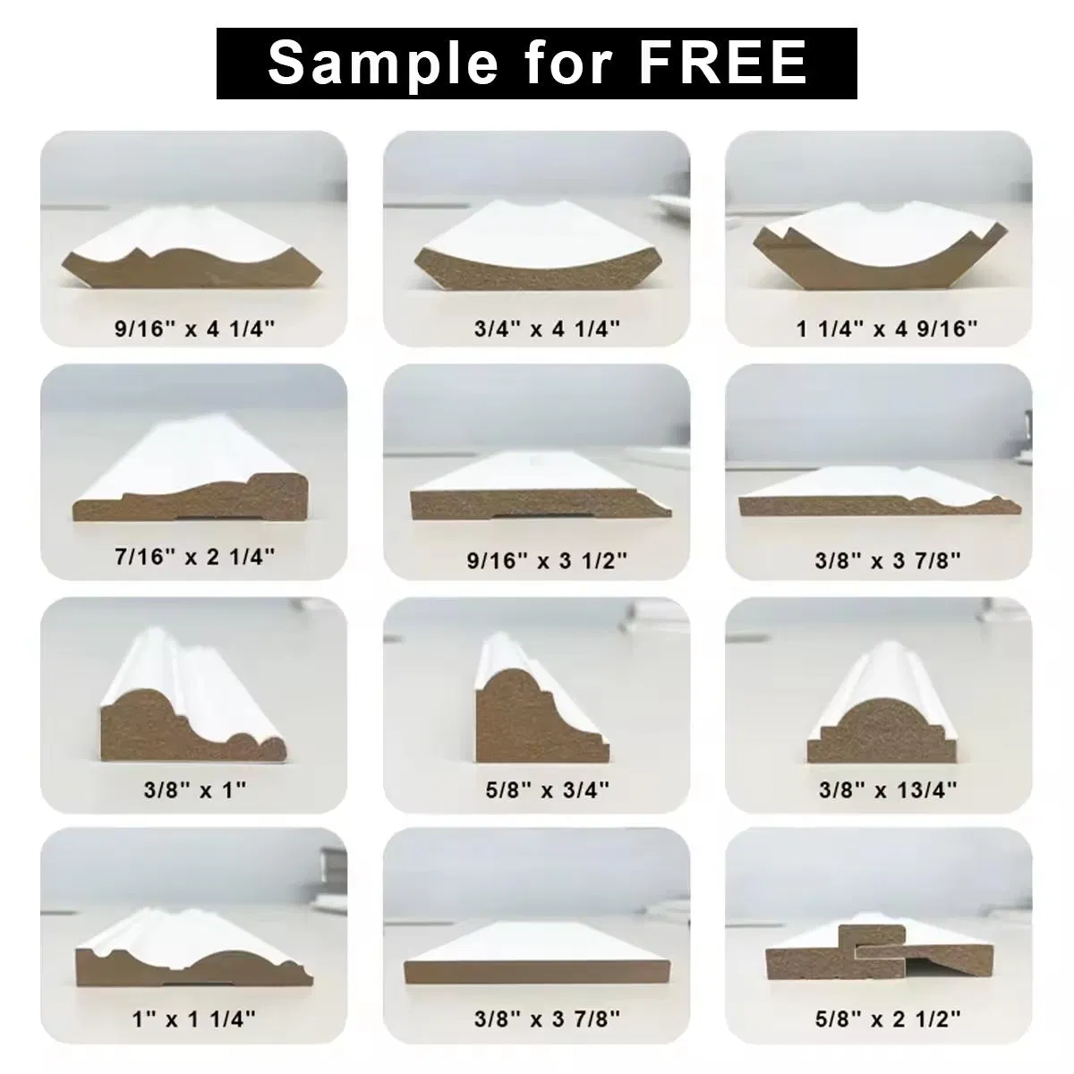 Modern Decorative White Primed Baseboard Skirting Pine Wood Corner Mouldings for Ceiling