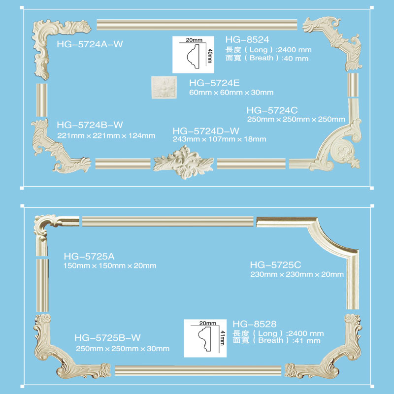 Skirting Polyurethane Ceiling Cornice Mold Decorative PU Crown Moulding