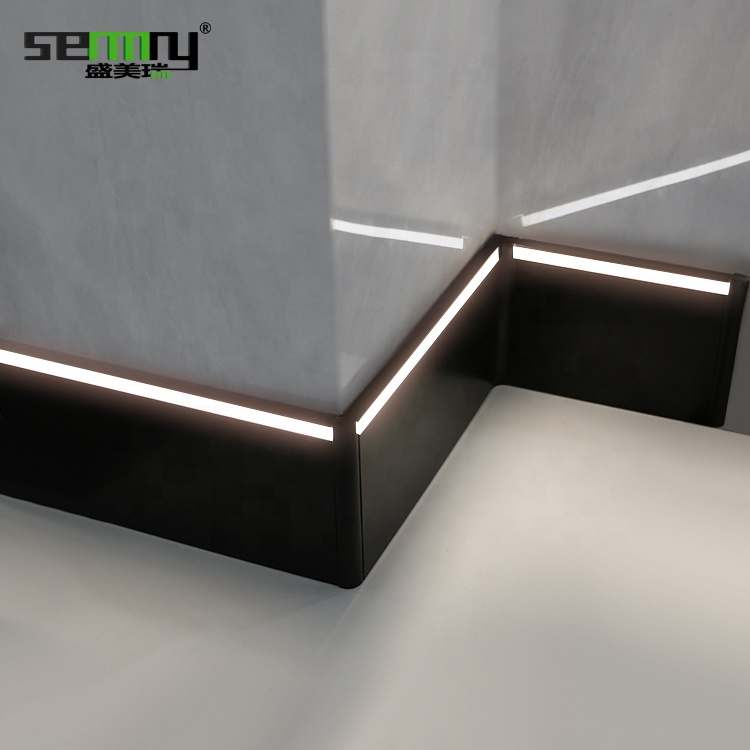 New 15cm Height Aluminum LED Skirting Board Decorative Wall Skirting Base Board Profiles Floor Accessories Skirting LED Profile