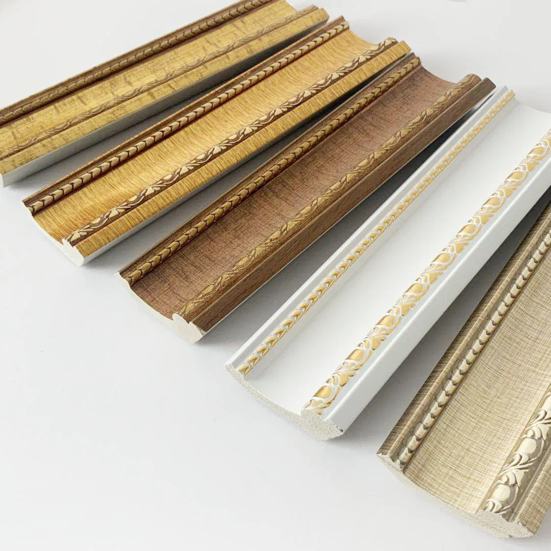 New Arrival Decorative Frame Crown Moulding PS White Golden Wall Ceiling Frame Moulding Crown Molding