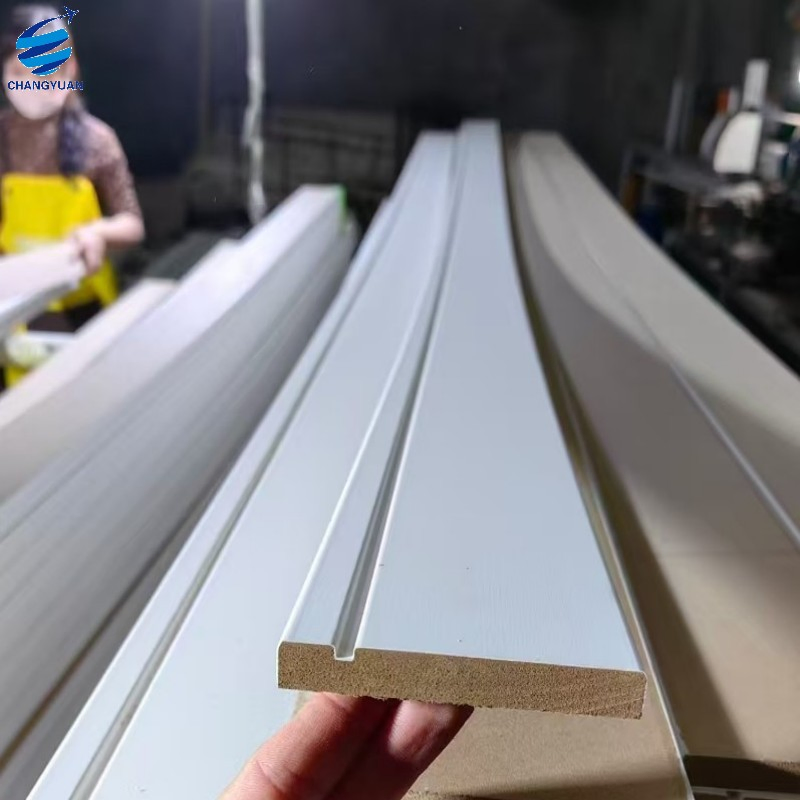 Wear Resistant Baseboard Moulding Crown Flat Trim Wood Decorative Ceiling Mouldings White Primed Wooden Crown Moulding Solid Wood and MDF Cornice Molding