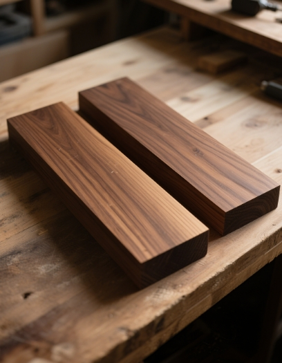 Handcrafted Black Walnut Wood Treads for Timeless Stair Design