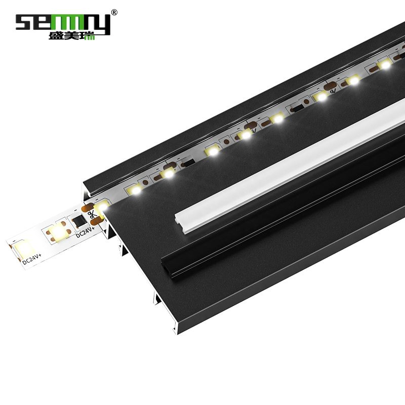 Customized Aluminum Skirting Board with LED Strip Profile Slot Flooring Accessories Baseboard