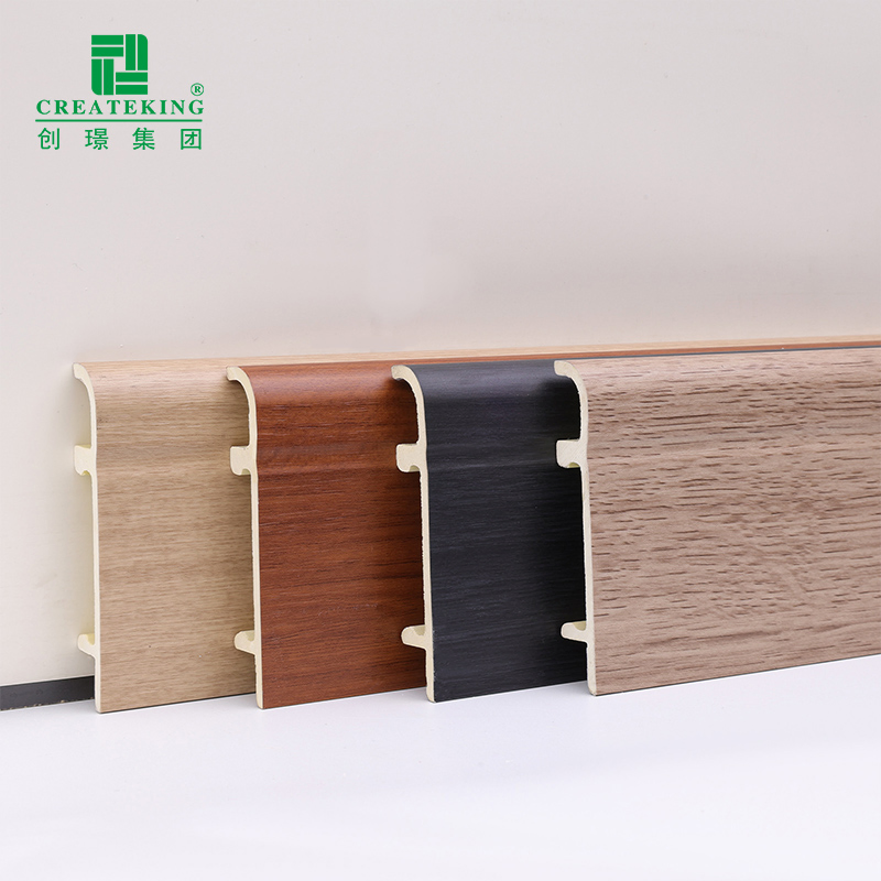 China Factory Createking Customized 76*14mm Waterproof Skirting Board Flooring Baseboard