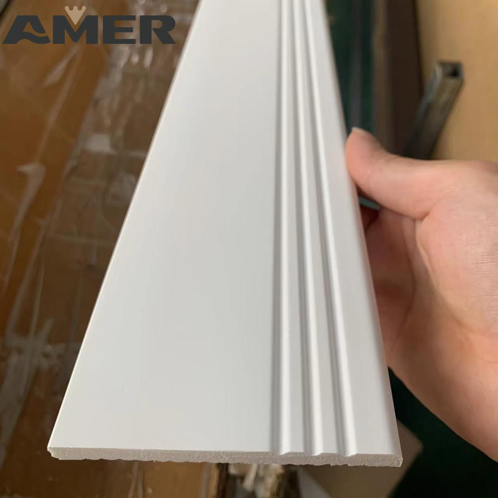 Modern White Baseboard Polystyrene PS Plastic Skirting Board for Kitchen