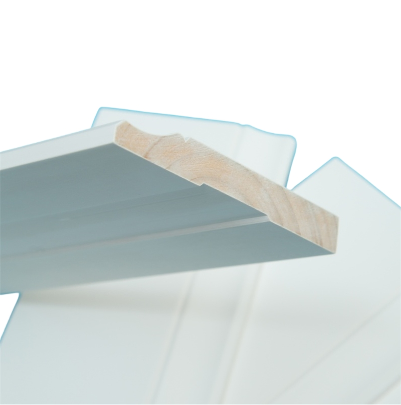 White Primed Modern MDF Baseboard Trim Door Window Casing Moulding Wooden Skirting Baseboard