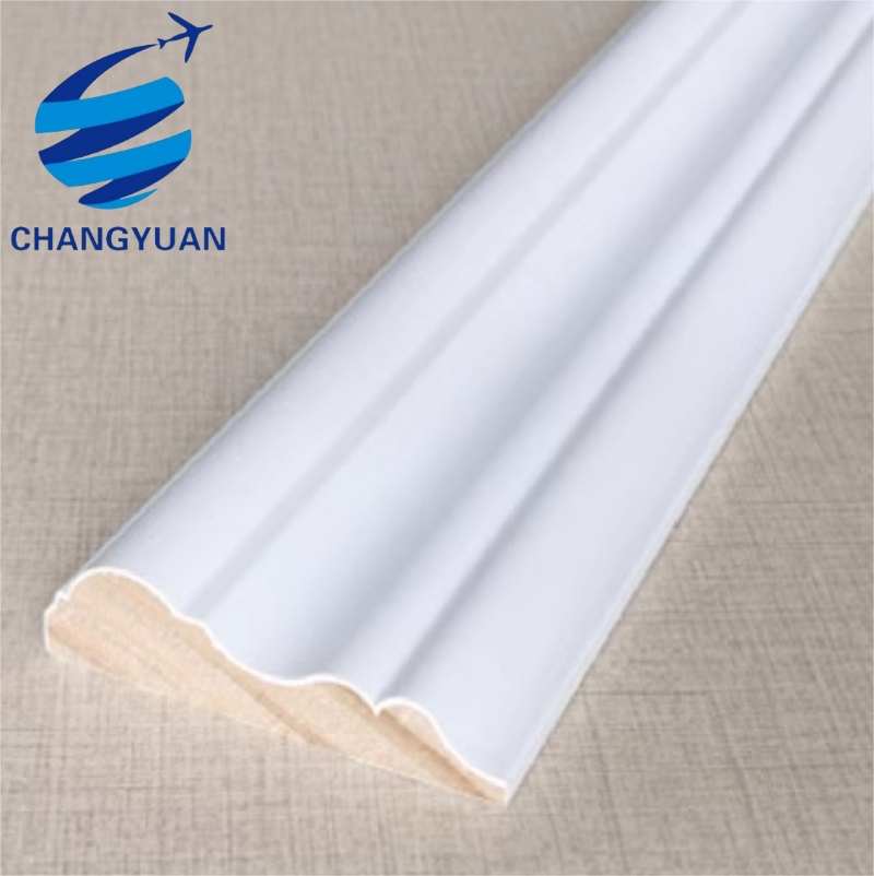 Craftsman Interior MDF Window Door Casing White Primed MDF Wall Trim Flat Window Door Moulding Laminate Baseboard