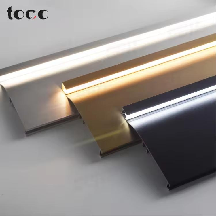 Durable Aluminium Floor Skirting Board Decoration Profiles Strips Aluminum LED Lighting Profile