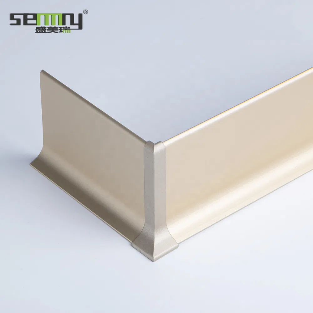 Modern Design Flexible Baseboard Floor Skirting Board Wood Grain Surface Metal Aluminum Alloy
