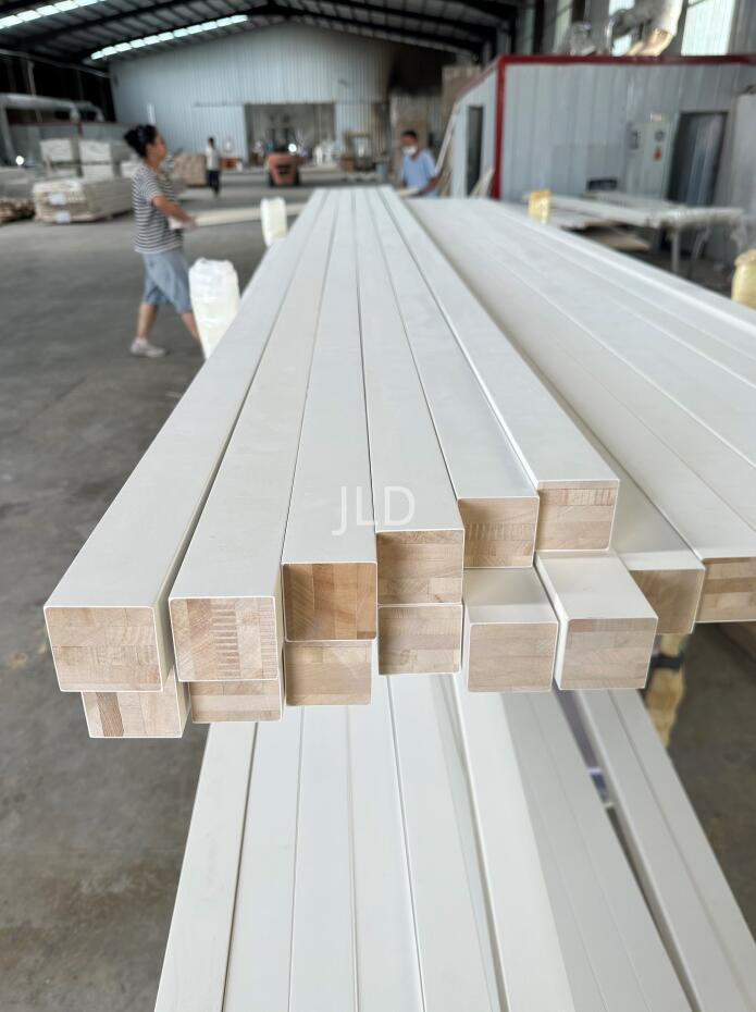 White Primer Square Casing Solid Wood Moulding Pine Fj Window Casing