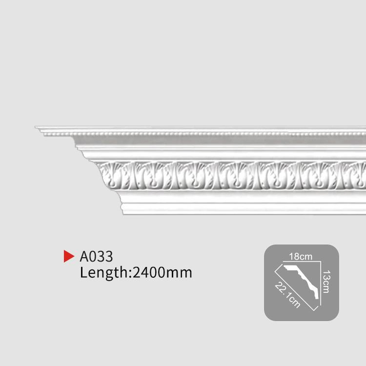 Waterproof Ceiling Cornice PU Moulding for Interior Decoration