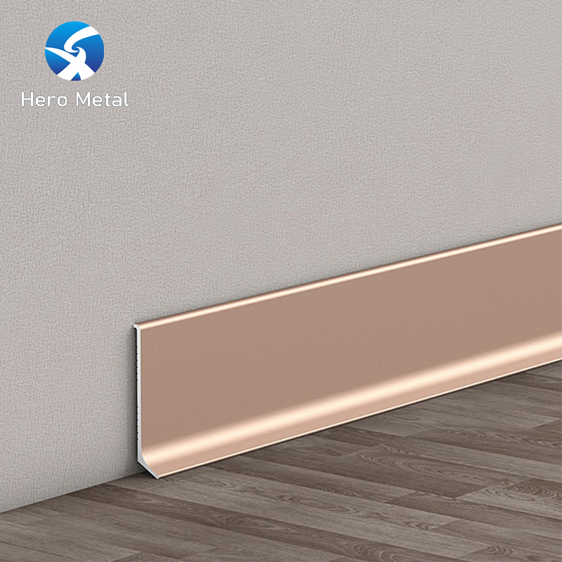 Border Edging Baseboard Trim 2m Rose Gold Waterproof Hero Metal Modern 1mm to 12mm Thick Kindergarten Skirting Board