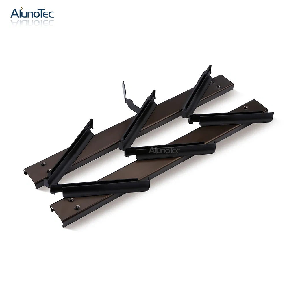 Aluno Customize Fixed Oval Blade Farm Plantation Black Aluminium Shutter Blinds Frame Louver Frames