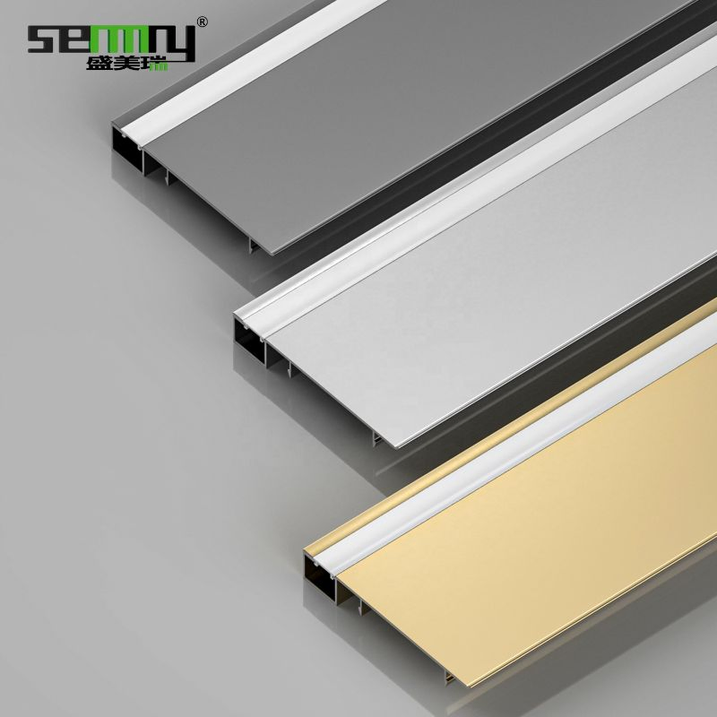 Customized Aluminum Skirting Board with LED Strip Profile Slot Flooring Accessories Baseboard
