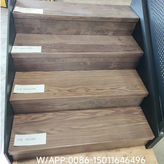 American Oak Wood Beech White Oak Stairs Component Solid Wood Tread Stair