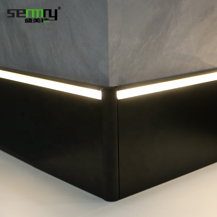 New 15cm Height Aluminum LED Skirting Board Decorative Wall Skirting Base Board Profiles Floor Accessories Skirting LED Profile
