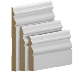White Primed Modern MDF Baseboard Trim Door Window Casing Moulding Wooden Skirting Baseboard