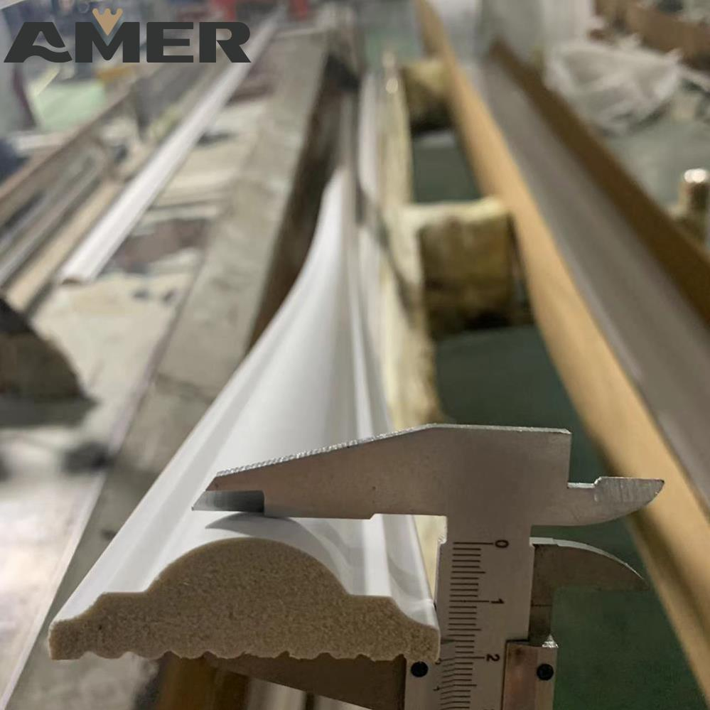 Modern White Baseboard Polystyrene PS Plastic Skirting Board for Kitchen