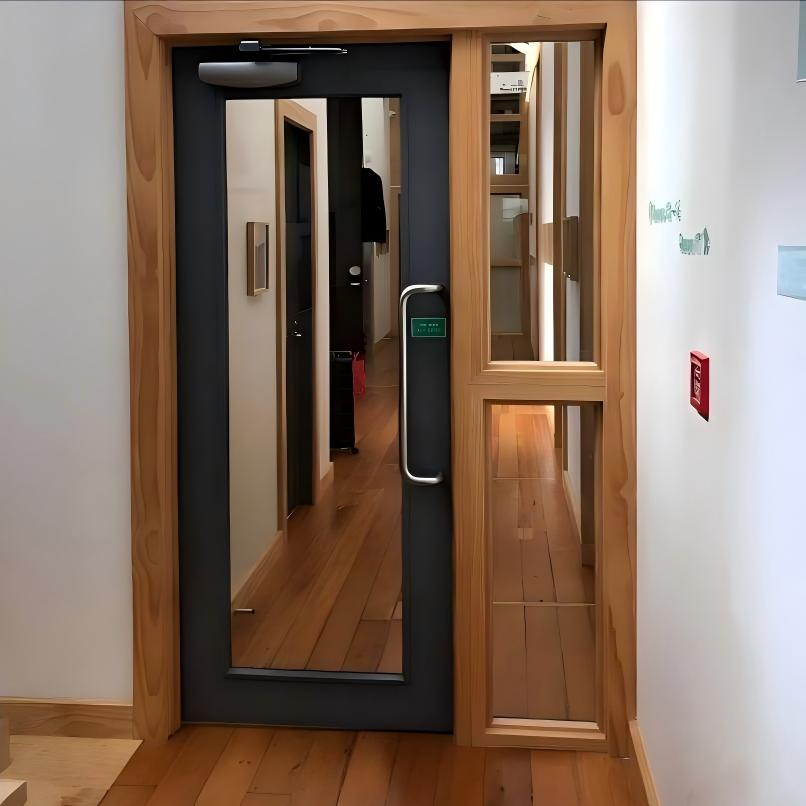 Elegant Fire Door with Steel Frame for Hotels and Apartments Wooden Customize Steel Wooden Fire Rated Door Interior